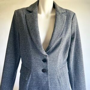 New White House Black Market Grey Polyester Signature Tweed Blazer size 10